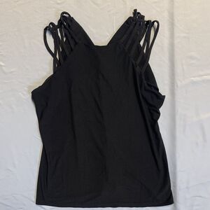 AUW Women's Seamless Sleeveless Shirt Black Size Medium Cute Chic Boho